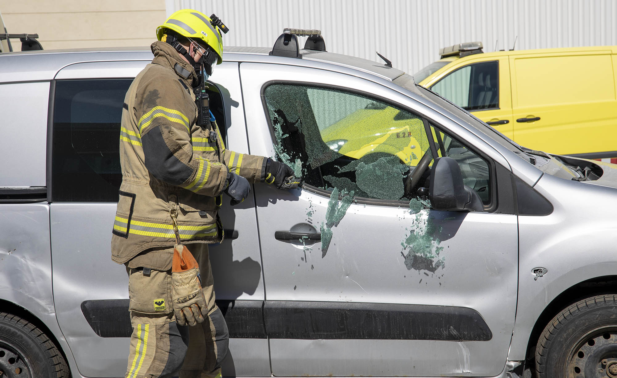 Øvre Romerike Brann og Redning gjør en viktig jobb også ved bilulykkert