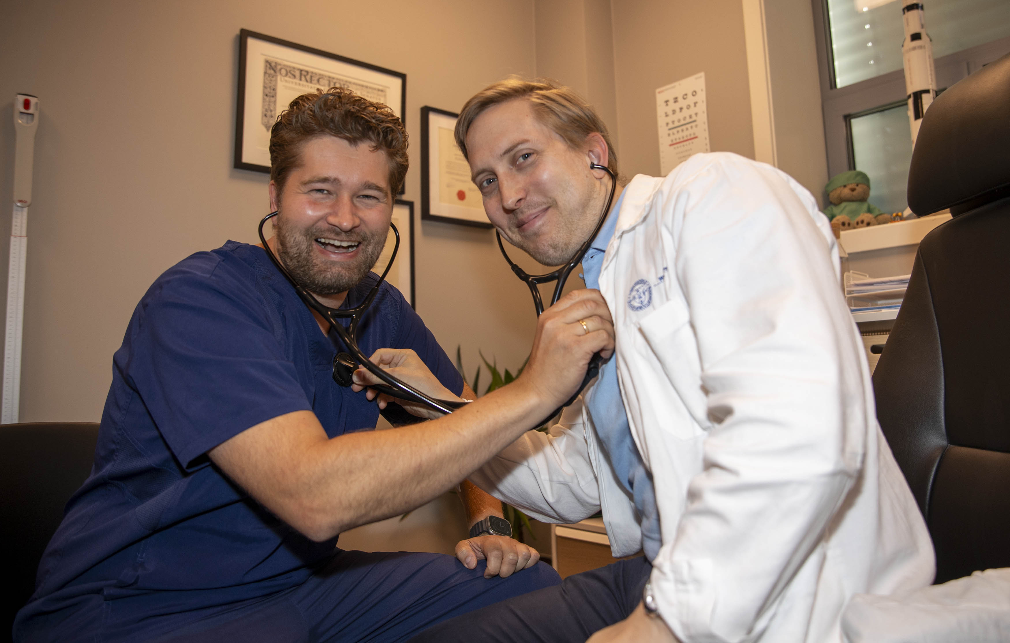Christoffer Nyborg og Anders Christoffersen ønsker seg flere pasienter Christoffer Nyborg og Anders Christoffersen ønsker seg flere pasienter