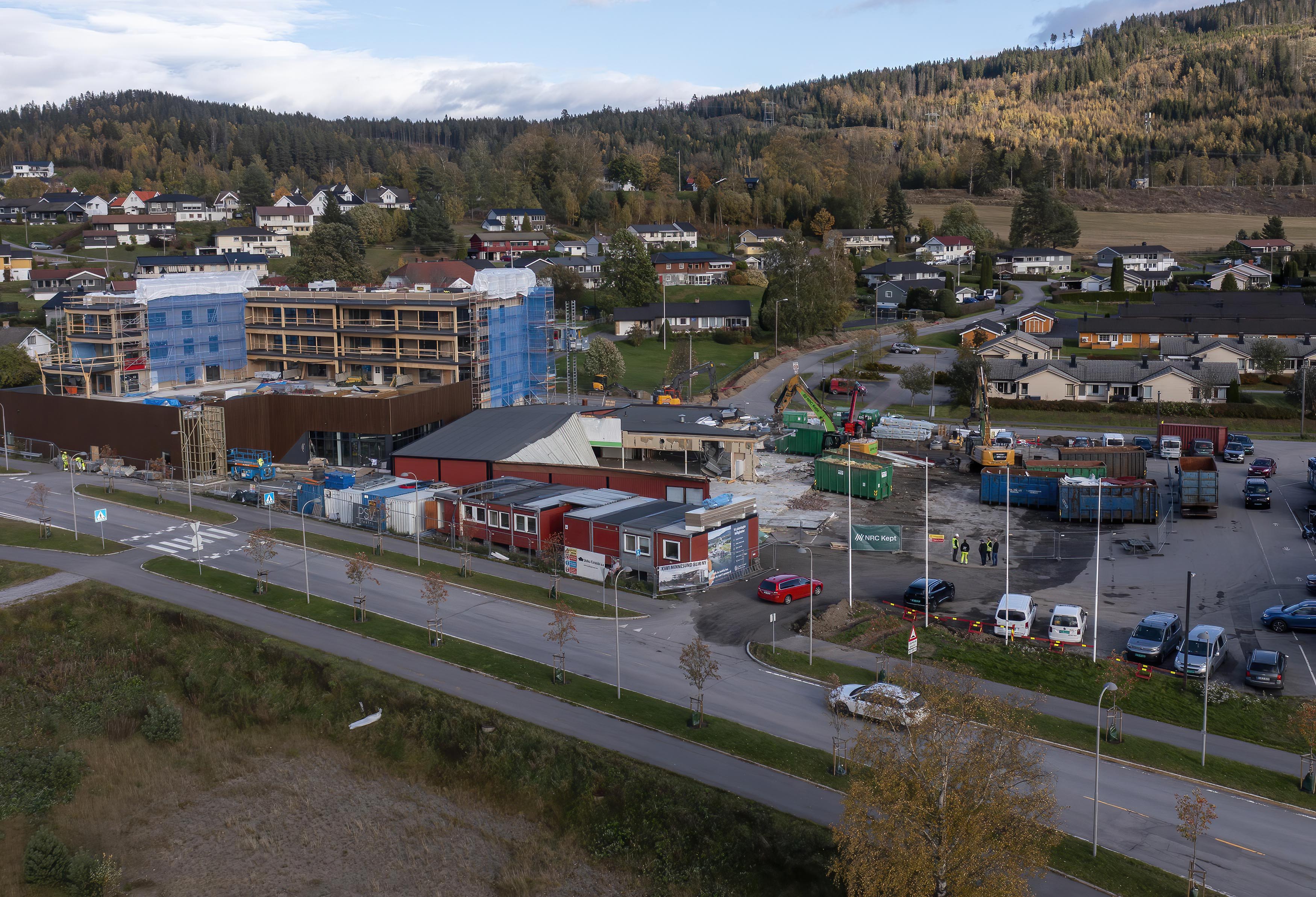 Onsdag så det slik ut på Minnesund, fra vest