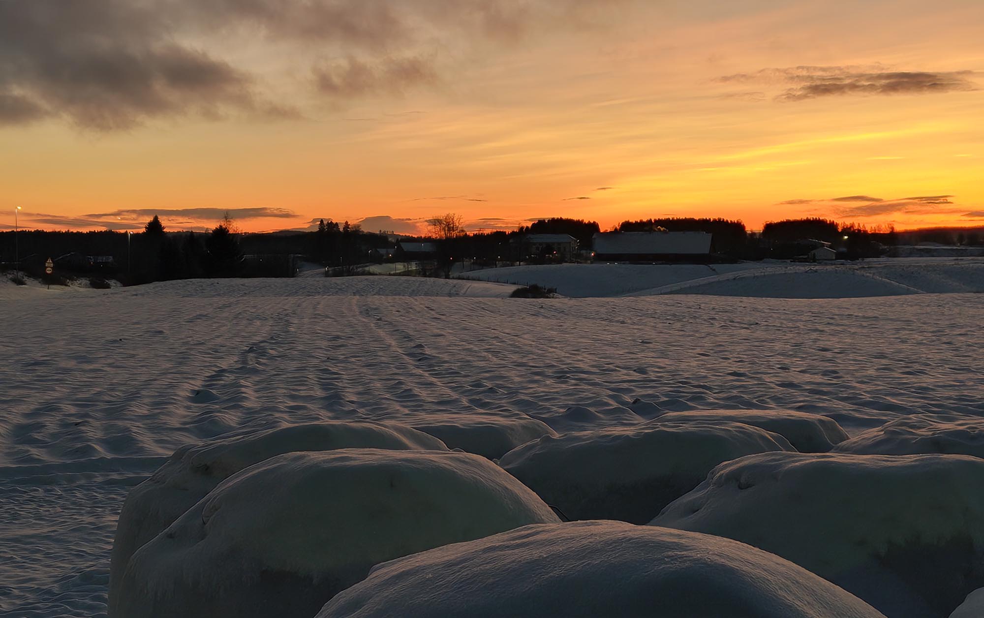 Solnedgang over Brensmork 20. desember