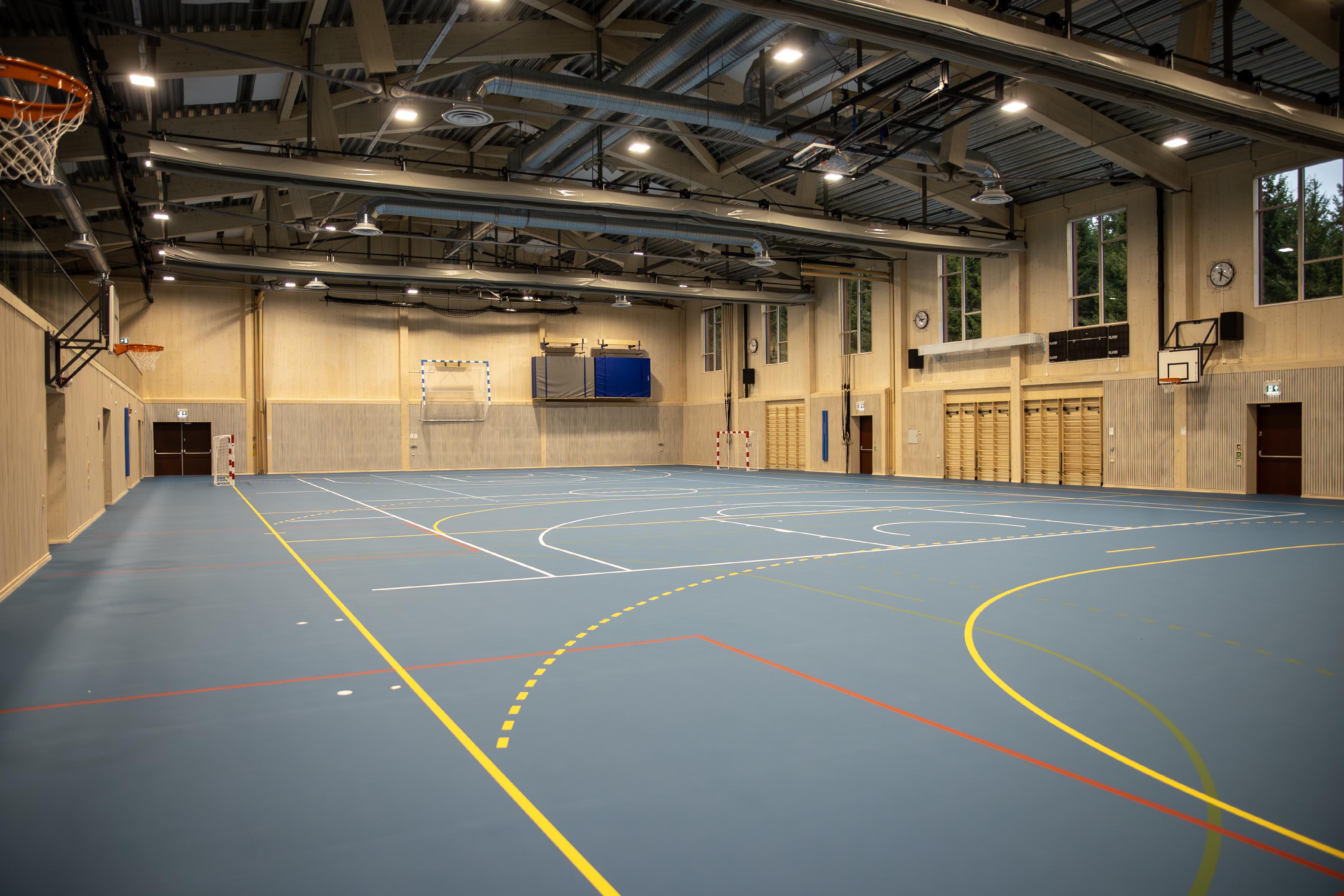 Slik ser flerbrukshallen ut på nye Vilberg skole