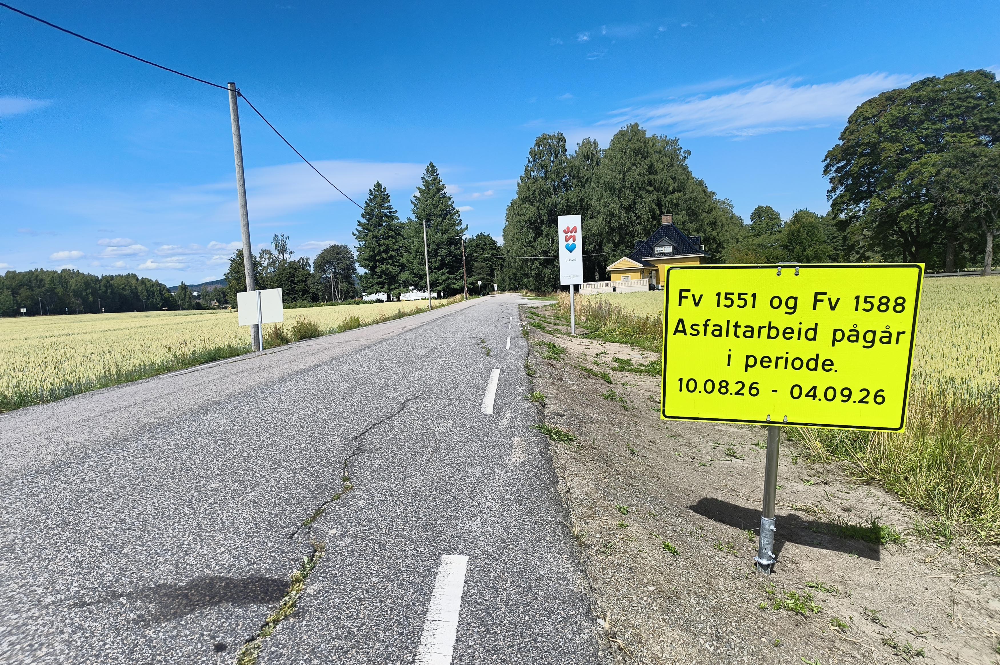 Asfaltarbeid på Eidsvoll Verk