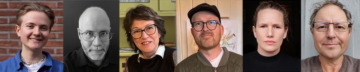 Fra venstre Mikkel Ellis Inchley, André Larsen Avelin, Anne Bergem, Øyvind Grønlie, Mariken Halle og Thomas Cottis