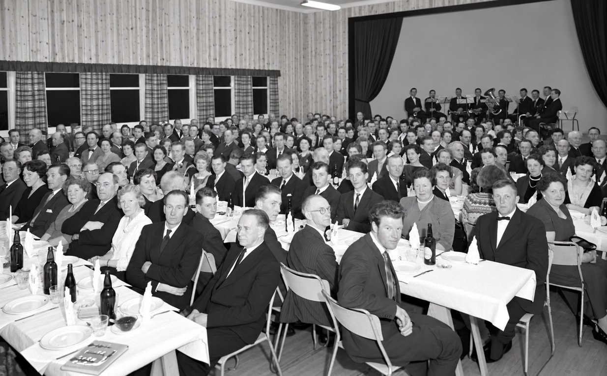 Slik så det ut under åpningen av Gullverket Samfunnshus 12. mars 1960